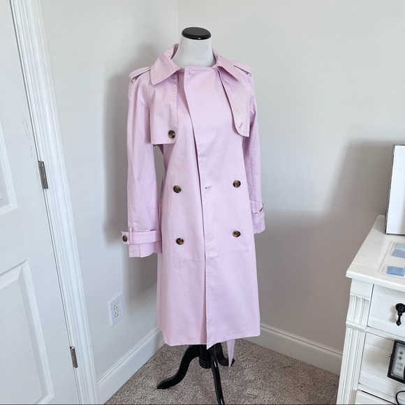 Ann Taylor Jackets & Blazers - NWT Ann Taylor Light Pink Long Trench Coat with Belt